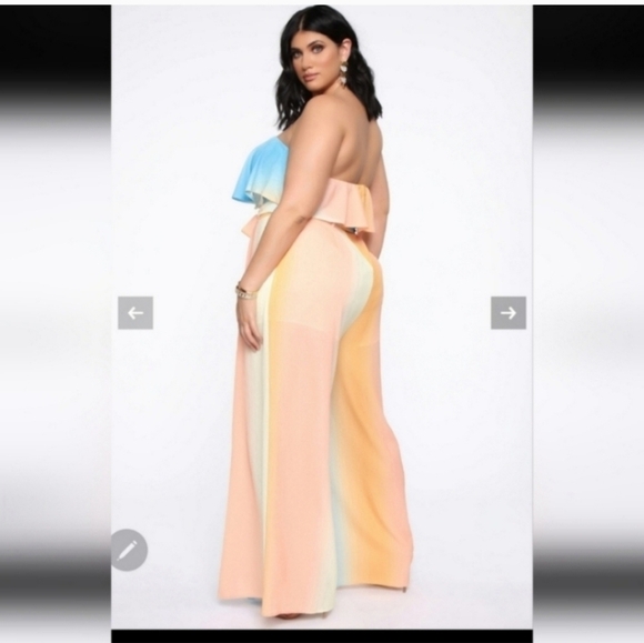 Nwot Fashion nova 1x strapless ombre jumpsuit - Picture 2 of 5